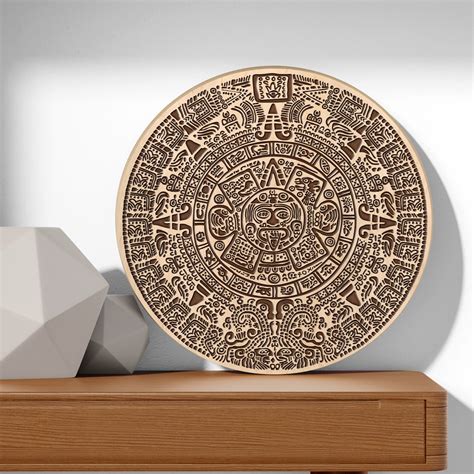 Wood Aztec Calendar